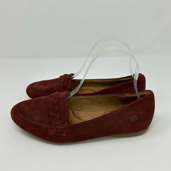 Born Women's Suede Loafers Size 8 Brick Red Slip-On Casual Shoes Comfort - Picture 7 of 15